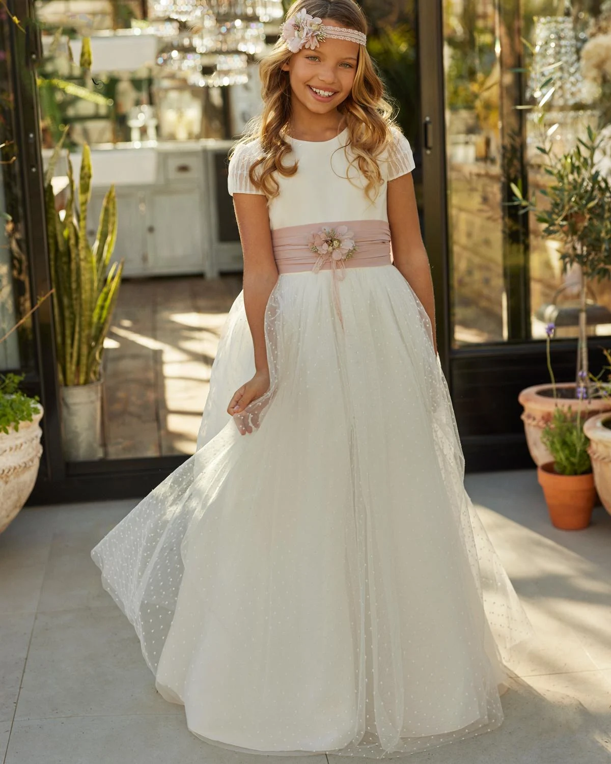 Vestido de comunión Rosa Clará First R721, vista 1